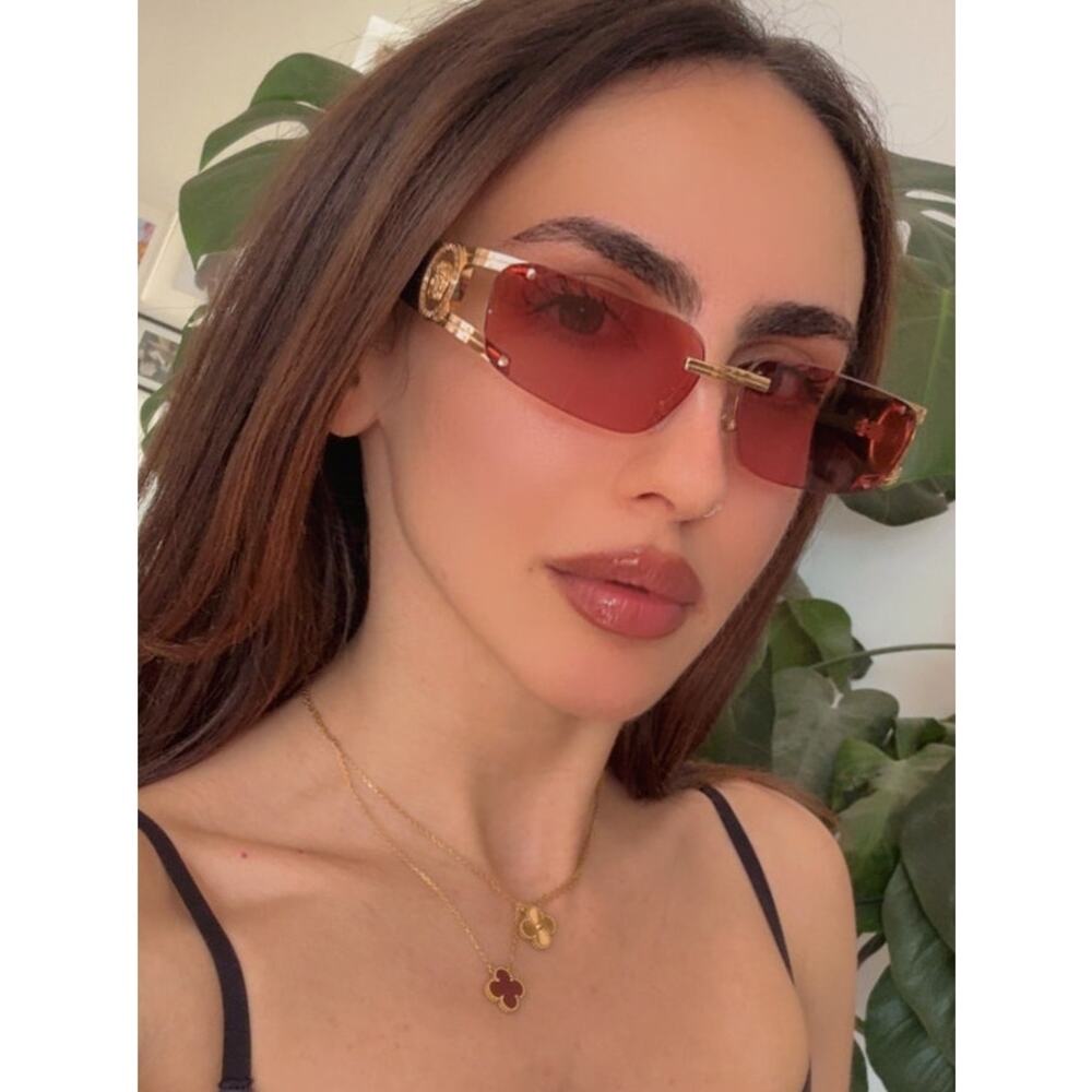NEW Versace VE2291 Medusa Slim Sunglasses in Havana Red